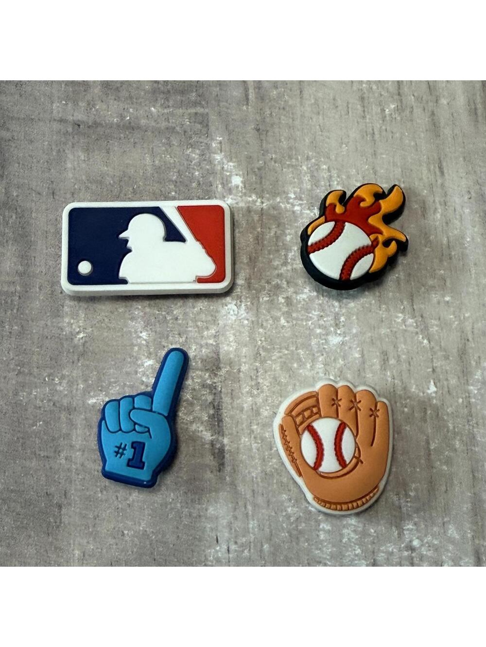 Set of 4 Baseball MLB Shoe Charms for Crocs Jibbitz